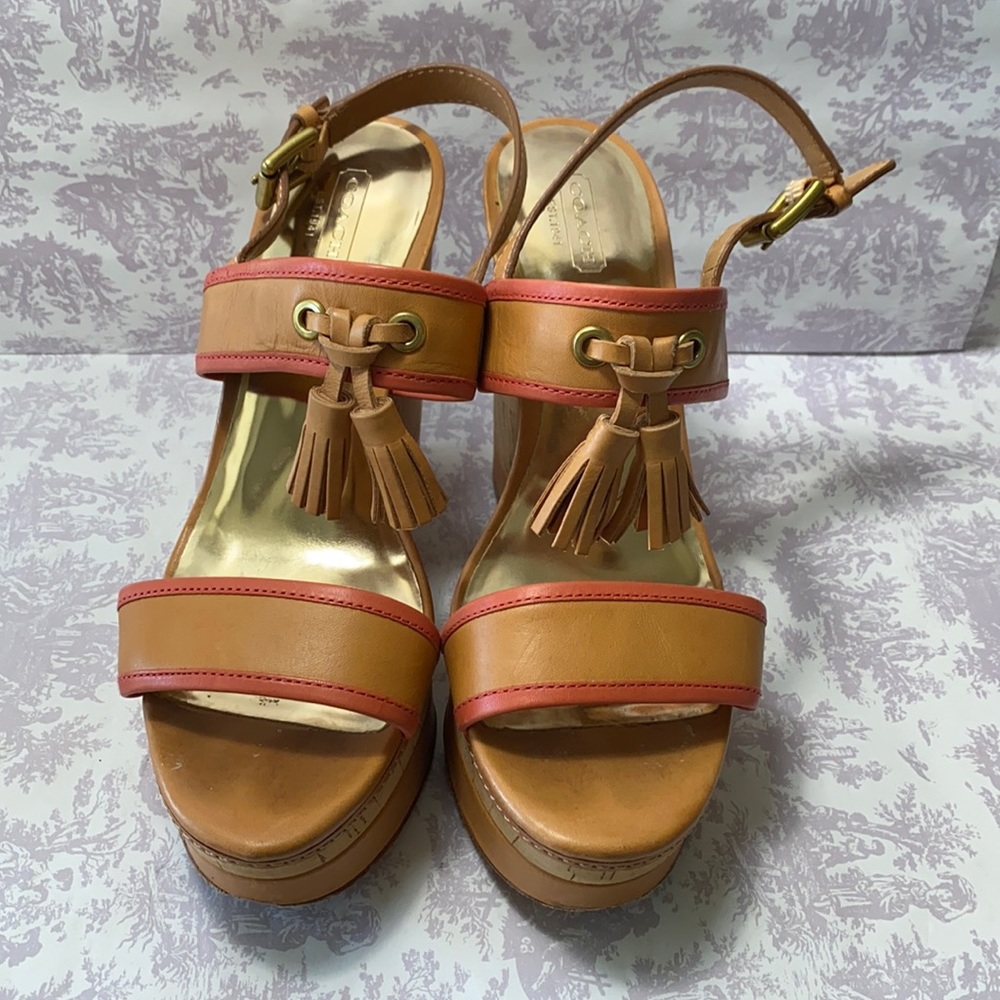 Coach wedges size 9B genuine Leather